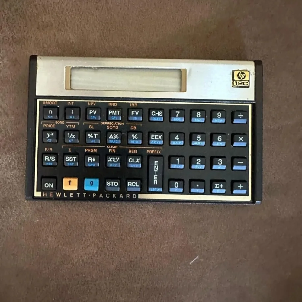 HP 12C Platinum Financial Calculator, Black and Silver